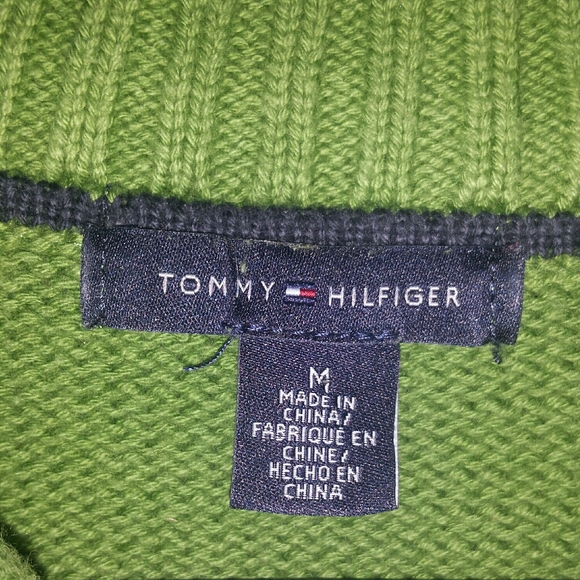 Tommy Hilfiger Green 1/2 Zip Collar Sweater - Picture 10 of 11